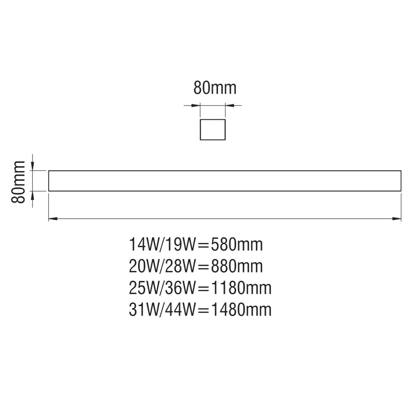  Dimensions / P100 PLEXI LED  
