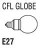CFL GLOBE E27
