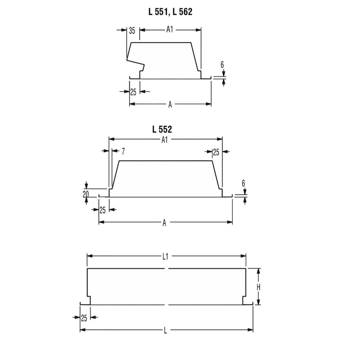  Dimensions / L 550 - 560 LED 