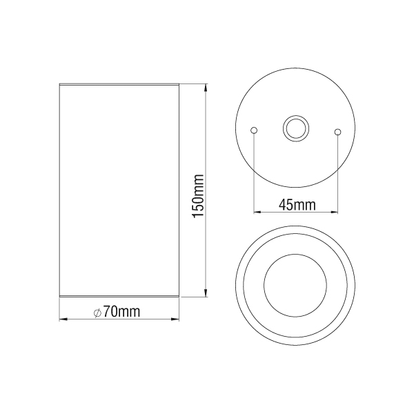  Dimensions / ROLLER MINI 7 LED IP65 